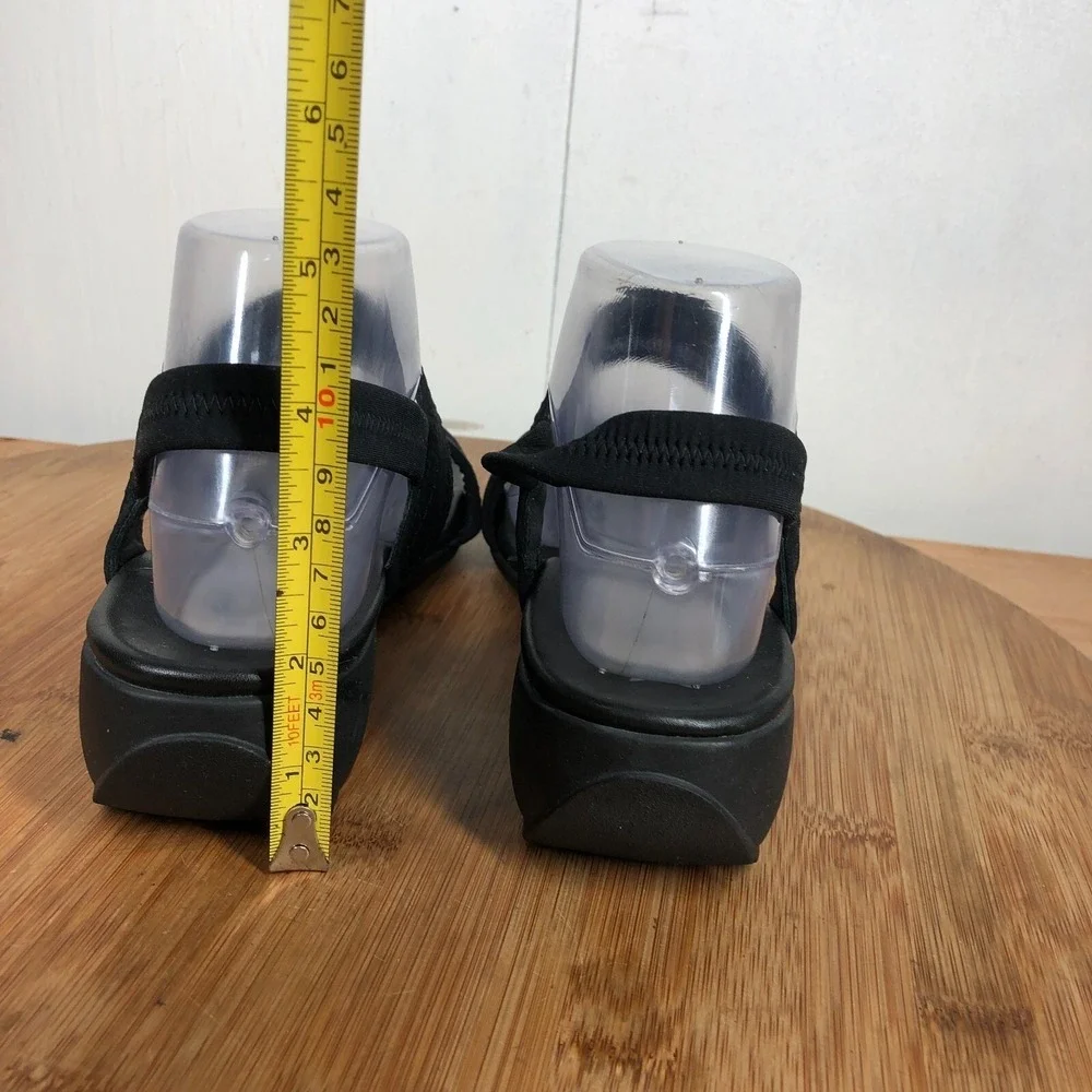 Mephisto womens size 38 shoes Black Ankle Strap Wedge Open Toe Walking sandals